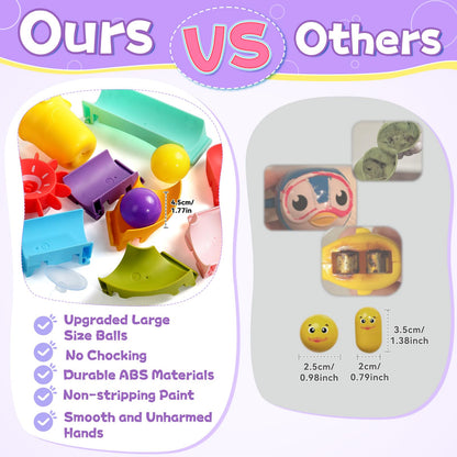 Fajiabao Toddler Bath Toys for Kids Ages 1-3 3-5 Bathtub Toys DIY Slippery Slide Track Fun Baby Shower Toys Birthday Gifts for Boys Girls Bath Time 1 2 3 4 5 6