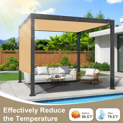 LOVE STORY Shade Cloth 4/6/8/10/12/20FT Sun Shade Screens Fabric Pergola Shade Cover Mesh Tarp with Grommets for Patio Deck Garden, 6'x12' Sand