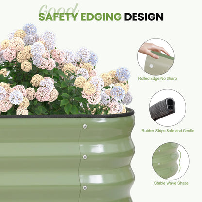 G GOOD GAIN 4-in-1 Adjustable Raised Garden Bed Kit | Galvanized Planter Boxes for Vegetables, Flowers | 12" Tall, Multiple Sizes (5x3x1ft, 4x4x1ft, 6x2x1ft, 7x1x1ft) | Outdoor Metal Raised Bed, Green
