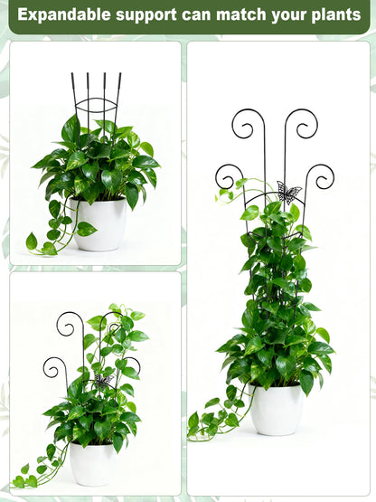 Metal Butterfly Trellis for Climbing Plants Indoor, 4 Pack 30 Inch Taller Garden Trellis for Potted Plants, Monstera Plant Support Stakes for Ivy Pothos Hoya Flower Outdoor (Black)