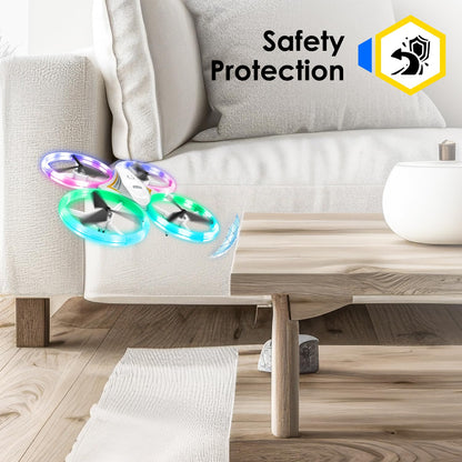 HALIVITA Drones for Kids, RC Drone with Cool Led Lights Mini Remote Control Beginner Drone Indoor Outdoor RC Quadcopter with 3D Flip and 2 Rechargeable Battery Flying Toys Gift for Boys Girls, White