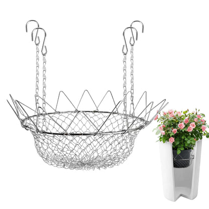Adjustable Planter Inserts for Tall Planters Large Pots, 4 Hooks Fits in The Top Openings, Chain Planter Filler Elevate Plants, Plant Hanger for Outdoor Indoor Flower Potted