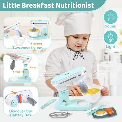 Shemira Play Kitchen Accessories, Play Kitchen Appliances Toy Set with Coffee Maker, Blender, Mixer, Toaster, Kids Kitchen Playset, Toys for 3 4 5 6 7 8 Year Old Girls, Birthday Gifts for Girls