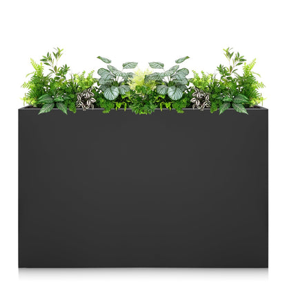 Zezgeuro Galvanized Steel Planter Box - No Installation Required Metal Rectangular Block Long Box Planter Modern Outdoor Planters All-Weather Use with Drainage Holes for Patio/Porch, 36×24×12IN