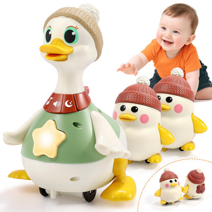 LUDILO Infant Baby Toys 6-12 Months: Musical Crawling Duck Toy Must Have 6 7 8 9 10 12 18 Month Old Baby Toy 6-12-18 Month Newborn Tummy Time Toys for 1 Year Old Boy Girl Gifts Stocking Stuffers