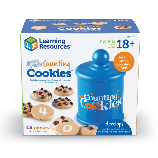 Learning Resources Smart Counting Cookies - Chocolate Chip Play Food, Preschool Activities, Toddler Sensory Toy, Play Kitchen Accessories, Sorting and Stacking, Fine Motor Numbers , Math Games