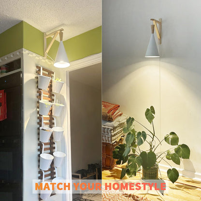 Hanging Grow Light,25W Full Spectrum Hanging Plant Lights for Indoor,Plants Wall Mounted Grow Light with 16.4FT Power Cord,LED Grow Lights for Indoor Growing,Monstera,Devil's Ivy,Seedling(White)