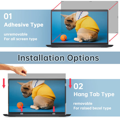 IPROKKO Laptop Privacy Screen 14 Inch 16:9 Aspect, Compatible with HP, Dell, Acer, Asus, Samsung, Lenovo Yoga & More, Removable Anti Blue Light Glare Spy Computer Monitor Filter Security Shield