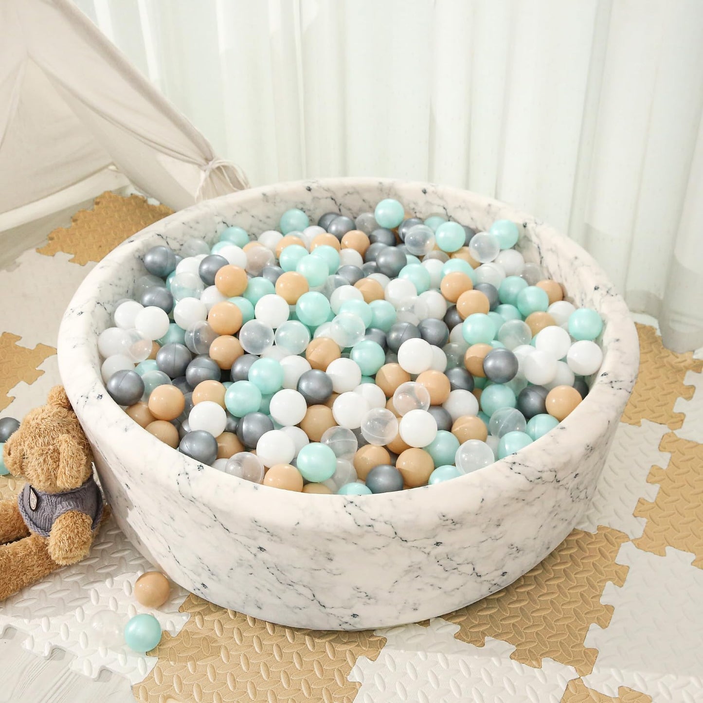 STARBOLO Ball Pit Balls for Toddlerss- 100 Pieces Crush Proof Plastic Toy Balls for Toddler Ball Pit, Ball Pit Play Tent, Baby Pool Water Toys, Kiddie Pool, Party Decoration, Photo Props