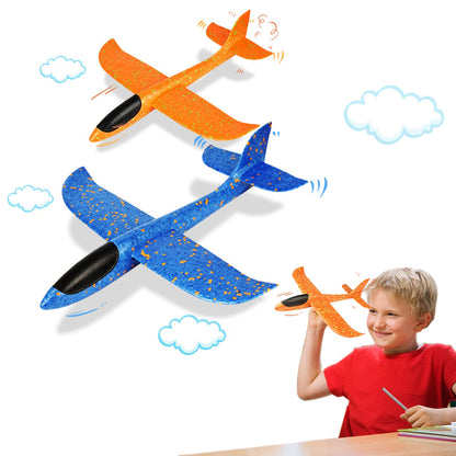 VCOSTORE 2 Pack Foam Airplanes for Kids, 13.3'' Throwing Foam Glider Planes Toys, Flying Styrofoam Kid Airplanes Toy for 3 4 5 6 7 8 9 10 11 12 Year Old Boys Girls with Outdoor Sports Play