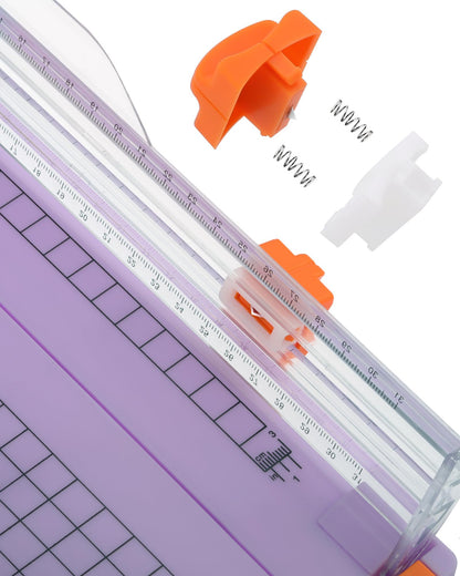 Firbon Purple A4 Paper Cutter, 12 Inch Titanium Straight Paper Trimmer with Side Ruler for Scrapbooking Craft, Paper, Coupon, Label, Cardstock