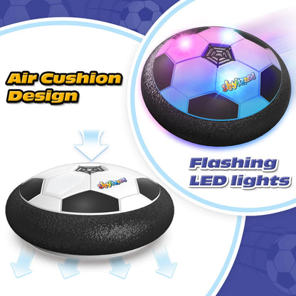 ShyLizard Set of 2 Hover Soccer Ball,Boys Toys Gifts for 3 4 5 6 7 8 Years Old,Air Power Kids Soccer Ball with LED Light,Hover Soccers Balls Indoor for Boys and Girls 3-5 6-8,Outdoor Indoor Game