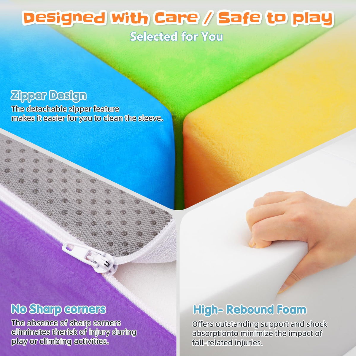 DOGERN 6-Piece Soft Foam Climbing Blocks for Toddlers & Babies – Indoor Baby Climbing Toys Set, Toddler Foam Play Gym with Non-Slip Base, Sensory Play Climber, Indoor Climb and Crawl Activity Play Set