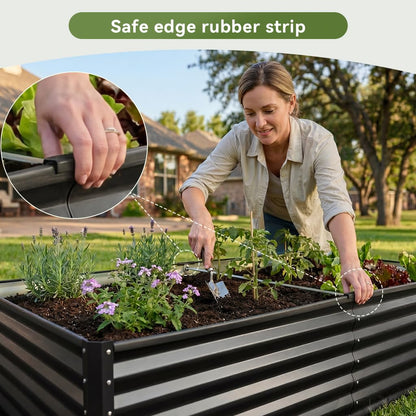 COMHOMA Galvanized Raised Garden Bed,6x3x2ft Large Metal Planter Box for Outdoor Vegetables,Corrugated Steel Herbed Plants Container,Extra Deep Gardeners Kits with Open Bottom