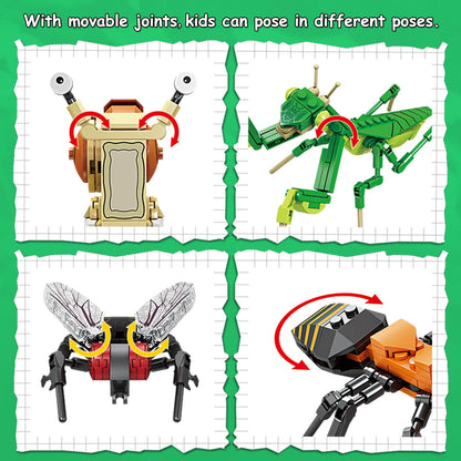 KAZI Bugs Building Toy Set,Insect Collection Building Blocks Including 8 Different Bug,STEM Toys for Kids Age 8 and Up,Play and Display Gift Idea for Boys & Girls,Ideal Gifts for Birthday Mothers Day