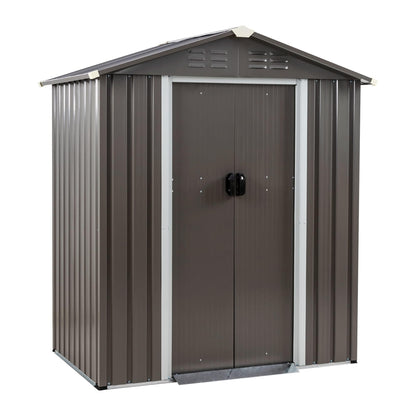Shintenchi 5x3 FT Outdoor Storage Shed with Window, Lockable Outdoor Waterproof Tool Storage Sheds, Weather Resistant Tool Storage House Shed for Garden, Backyard, Patio Utility Tool Storage,Dark Gray