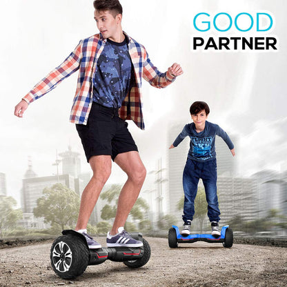 Gyroor Warrior 8.5 inch All Terrain Off Road Scooter with Bluetooth Speakers and LED Lights, Self Balancing Scooter for Kids ages 6-12 and Adults