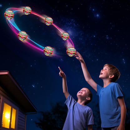 Ivtivfu Flying Orb Ball (Red, 2026 Upgraded) with Dazzling Lights, Magic Hover Spinner, Cool Boomerang Drone, Floating Cosmic Globe, Kids Outdoor Toys, for 6 7 8 9 10 Year Old Boys Girls