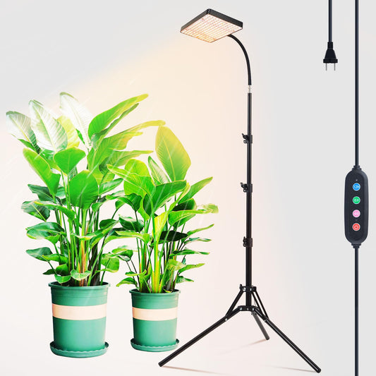GroCruiser 2026 Grow Light on Stand for Indoor Tall Plants, Bonsai Tree, Bright Natural Sunlight Full Spectrum, 4/8/12/16/20H Timer, 25 Watt Power Draw, NO Need Adapter, 24"-64" Height Adjustable