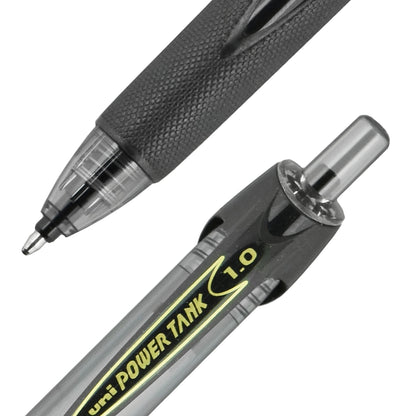 uniball Power Tank RT Ballpoint Pens, Medium Point (1.0mm), Black, 12 Pack