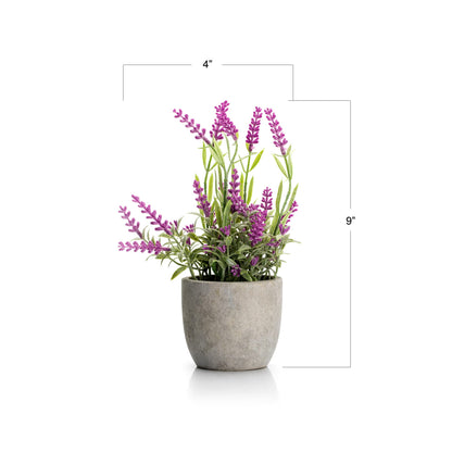 Velener Artificial Lavender Flowers(Pink/White/Purple), Small Fake Lavender Plants Pot Set of 3 - Faux Lavender Flowers for Farmhouse/Home