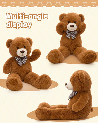 MaoGoLan Giant Teddy Bear Plush Toy - Ultra Soft & Cute Large Stuffed Animal 39 inches, Perfect for Baby Showers, Birthdays, Valentine’s Day Gifts (Kids, Couples, Family),Dark Brown