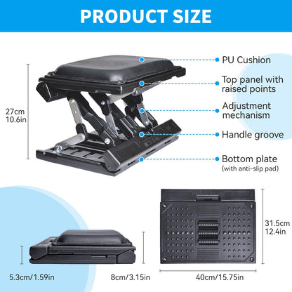 Scalebeard Foot Rest for Under Desk at Work,Height Adjustable Infinite Angle Ergonomic Foldable Footrest for Office, Gaming,Computer, Removable Pad Desk Foot Stool with Massage Beads,for All Seasons
