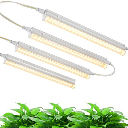 Hywyimlait 1FT Indoor Plant Grow Light, Full Spectrum Sunlight, T5 Grow Lamp with Side Switch, LED Growth Light Bulb, Plug and Play, Easy Installation, Suitable for Greenhouse Seedlings, 4 Pack