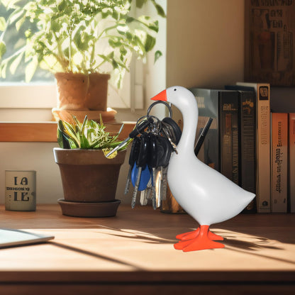 Gladyell Magnetic Goose Key Holder Cute Home Decor Statue,Office Table Desk Decor Resin Goose Duck Statue Sculpture,Tool Holder Home Decoration，Bedroom Decor Housewarming Gift