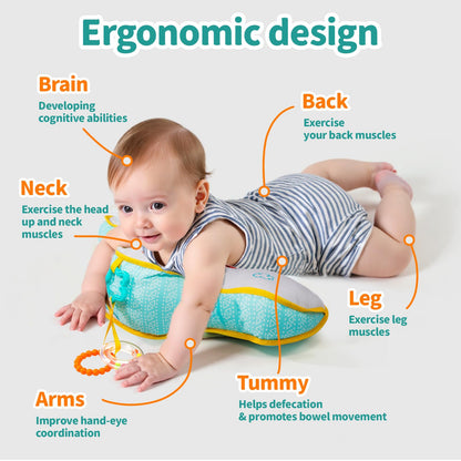 Montessori Sensory Crawling Toy for Newborns - Tummy Time Pillow with Ergonomic Design for Easier Parenting Development