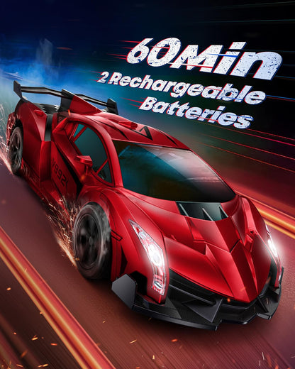 Veeniix V992 Transform Remote Control Car,Transform Robot RC Cars,1:14 Scale,2-in-1 Robot Toy Car with Sound & Light,Gesture Sensing,Automatic Deformation,Great Gifts Toys for Boys and Girls 4-6 (Red)