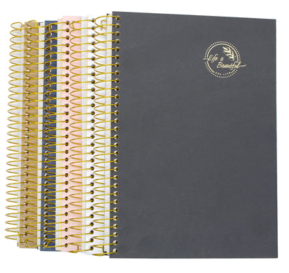 Yansanido Large Spiral Notebook, 5 Pcs B5 Thick Paper Hardcover 7mm College Ruled 5 Colors 150 Sheets -300 Pages Journals for Study, Work, Travel and Notes (5 Color)