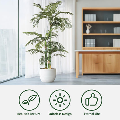 Artificial Palm Tree, Tall Tropical Palm Tree Faux Palm Plant for Indoor Outdoor Office House Living Room Home Decor