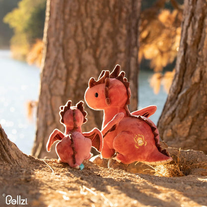 Bellzi Fire Dragon - 11.5" Cute Stuffed Animal Plush Toy - Adorable Soft Dragon Toy Plushies and Gifts - Perfect Present for Kids, Babies, Toddlers - Draggi