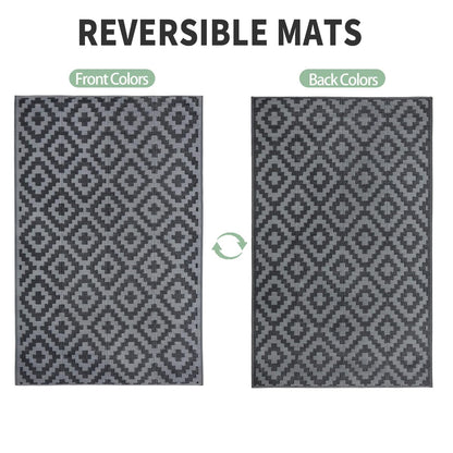 Waterproof Outdoor Rug Reversible Design Winter Snowproof Carrying Handbags Multiple Sizes Suitable for Patio Garden Beach Picnic RV Camp Garage Kids Room
