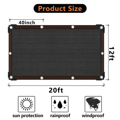 90% Shade Cloth for Garden -12 x 20 FT Durable Mesh Tarp with Grommets, Sunblock Net for Patio for Plants Greenhouse Outdoor Pergola Sun Shade Neting for Chicken Coop Cover
