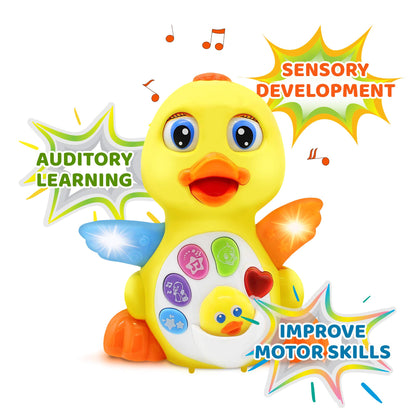 Stone and Clark Easter Dancing Duck w/Lights and Music – Toddler Learning & Crawling Baby Toys – Baby Musical and Light up Toys for 1 Year Old Boy & Girl