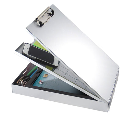 Saunders Metal Clipboard with Storage - Letter Size Heavy Duty Contractor Grade Clipboard - Dual Storage Form Holder with Low Profile Clip Made in USA