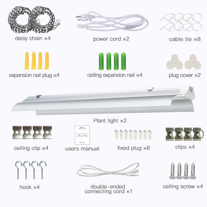SZHLUX LED Grow Light 2FT Full Spectrum 2 Pack 80W (2×40W, 600W Equivalent) Sunlight Plant Light for Indoor Plants, Super Bright Grow Light Strips, Linkable Growing Light Fixture