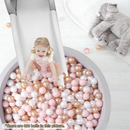 TRENDPLAY Plastic Balls for Ball Pits - Pack of 100 Hollow Balls- Safe and Exciting Playtime - Perfect for Toddler Baby Pools,Party,Festival Decoration, Pink+Pearl Brown