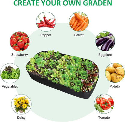 Feitore Fabric Raised Garden Bed, 2ft x 4ft Garden Grow Bags Planting Bed Rectangle Garden Containers for Vegetables Plants Flowers Outdoor