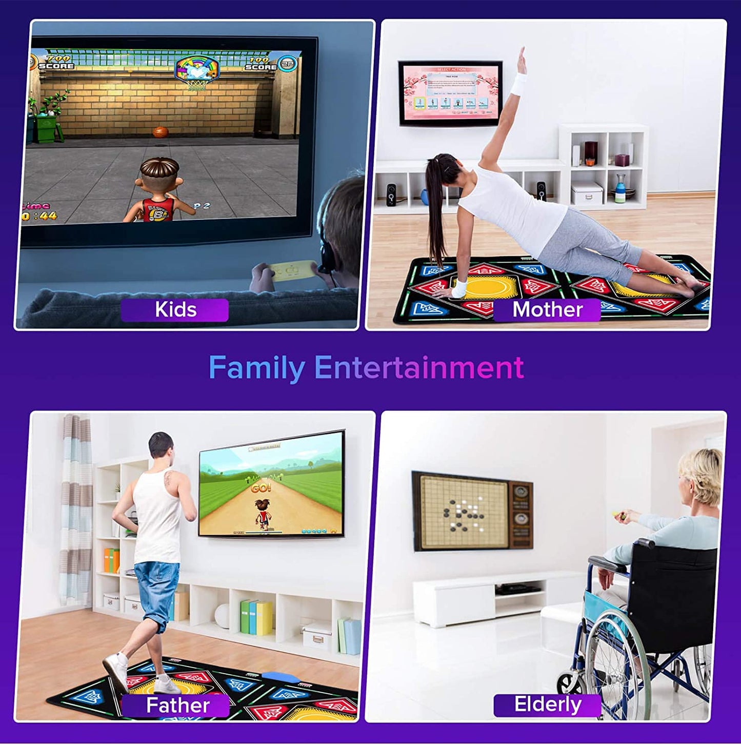 OZLET Single/Double HDMI Musical Electronic Dance mat with a Camera,a 64G Large Memory Card,Including 1030 Games,81 Music Videos,650 Songs,Suitable for TV use,a Luxurious Gift for Boys and Girls