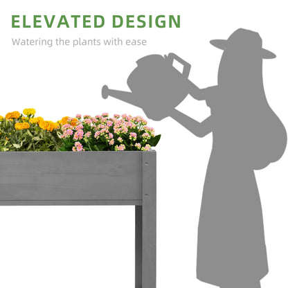 Sobetwood Raised Garden Bed with Legs, 31x16x31'', Outdoor Wood Elevated Planter Box, Grey Cedar, Thick Legs, w/Liner