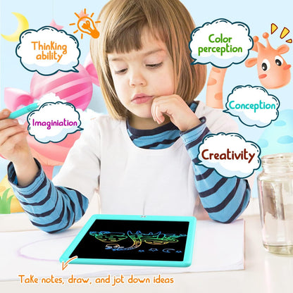 BUKEBU LCD Writing Tablet Doodle Board, Colorful Drawing Pad, Electronic Drawing Tablet, Drawing Pads,Travel Gifts for Kids Ages 3 4 5 6 7 8 Year Old Girls Boys (10.5 inch, Blue&Pink)