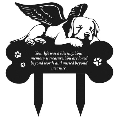 Rngmsi Metal Pet Grave Markers Dog, Dog Memorial Grave Markers Outdoor, Garden Plaque Decorations for Cemetery Pets (8 X 12 Inches)