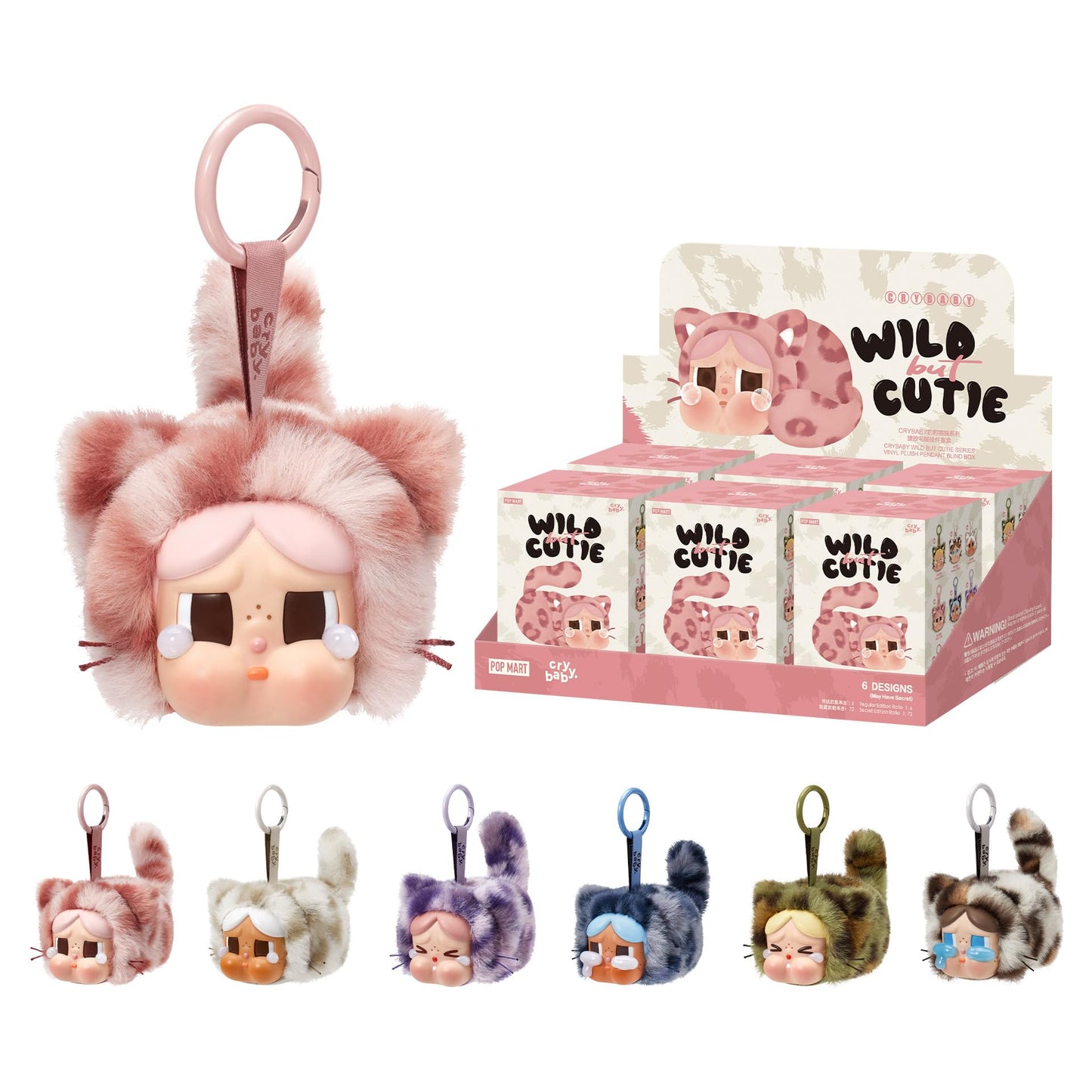POP MART Crybaby Wild but Cutie Series - Vinyl Plush Pendant Blind Box, Random Design Action Figures Collectible Toys Decorations, Holiday Birthday Gifts for Girls and Boys, Whole Set