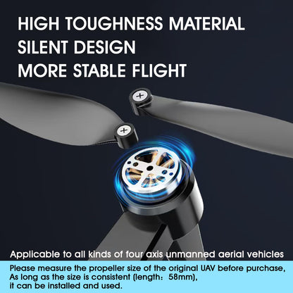 mcokoe Universal 58mm/2.28In Drone Propellers for E88、E25、K911、S115、S119、A17、S132、F167、X28、X26、L106 Models - Replacement Drone Accessories with Stable and Low-Noise Operation 16-Pack (Gray)