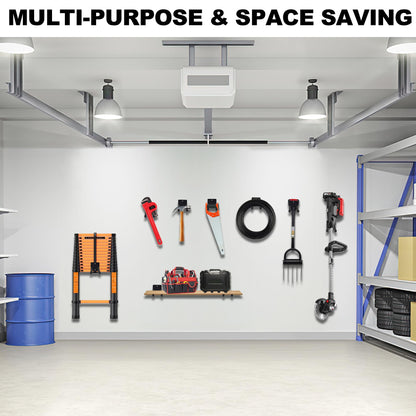 Heevir 14 Inches Extra Large Garage Hooks, 4Pcs Heavy Duty Garage Wall Mount Organizer, Tool Hanger Long Utility Storage Hooks for Hanging Tire, Chair, Ladder, Garden Tools, Strollers and More