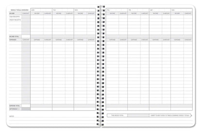 BookFactory Income and Expense Log Book/Tracker/Small Business Ledger Book/Accounting & Bookkeeping Ledger Log Book/LogBook 108 Pages - 8.5'' x 11'' Wire-O (Made in USA)