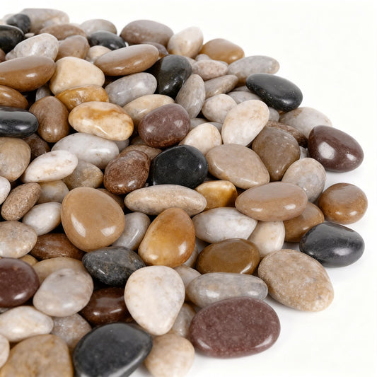 Onlyfire 10lb Polished Pebbles, 1.5"-2" Natural Decorative Mixed Color River Rocks Aquarium Gravel Stones for Landscaping, Indoor Plants, Vase, Succulent, Fish Tank